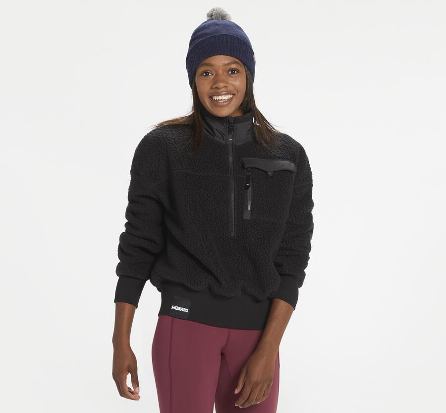 Hoka One One Fleece Sky Luvtröja Dam - Svarta - DFVLX-7381